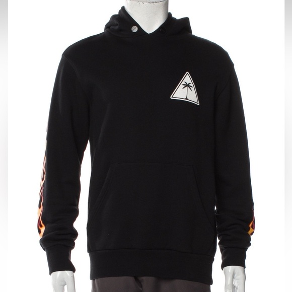 Palm Angels Black and Orange Flame Sweatshirt - Picture 10 of 10